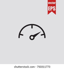 Speedometer icon icon in trendy isolated on grey background.Vector illustration.