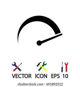 speedometer icon, vector best flat icon EPS