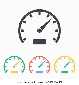 Speedometer icon, vector illustration.