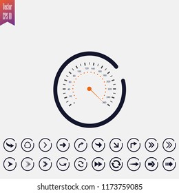 speedometer icon vector illustration . arrow icons set