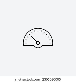 Speedometer icon vector illustration. Editable stroke.