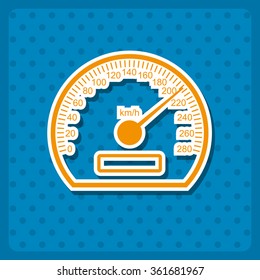 speedometer icon, vector illustration. Flat design style