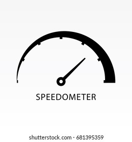 Speedometer icon vector illustration on light gray background. Indicator icon.
