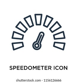 Speedometer icon vector isolated on white background, Speedometer transparent sign , line symbol or linear element design in outline style