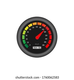 Vector de icono del velocímetro aislado con indicador de velocidad