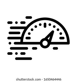 Vector de iconos del velocímetro. Signo del velocímetro de esquema. Ilustración de símbolo de contorno aislado
