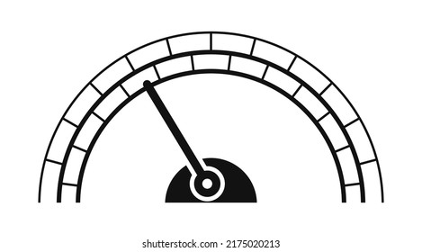 Speedometer icon vector. Scale meter in outline style. Tachometer icon. Speed indicator symbol. Online car velocity meter. Fast speed sign line icon. Internet speed control, check.