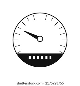 Speedometer icon vector. Scale meter in outline style. Tachometer icon. Speed indicator symbol. Online car velocity meter. Fast speed sign line icon. Internet speed control, check.