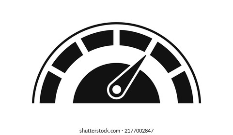 Speedometer icon vector. Scale meter in outline style. Tachometer icon. Speed indicator symbol. Online car velocity meter. Fast speed sign line icon. Internet speed control, check.