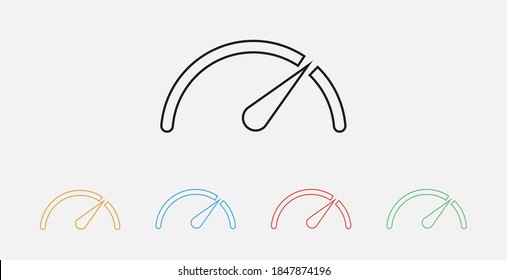 Speedometer icon vector Speed symbol. Speed Auto car. Set of colorful flat design icons