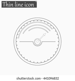 Speedometer icon Vector Style thin line