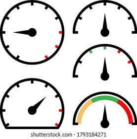 Icono del velocímetro, medidor de velocidad del vehículo Arte vector Ilustración