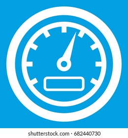 Speedometer icon white isolated on blue background vector illustration