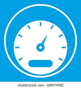 Speedometer icon white isolated on blue background vector illustration