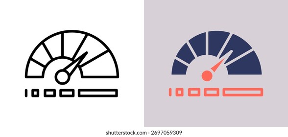 Icono de velocímetro whitegrey Ilustración vectorial