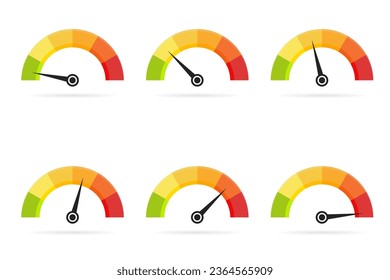 Colección de iconos del velocímetro. Un icono que se asemeja a un dial de velocímetro con una aguja que apunta a la alta velocidad