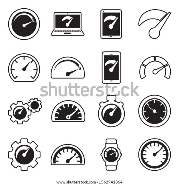 Speedometer Icons. Line With Fill Design.\
Vector\
Illustration.