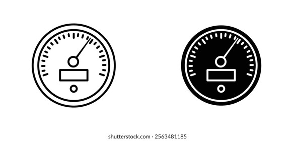 Speedometer icons in outline and fill. vector illustration for ui.