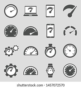 Speedometer Icons. Sticker Design. Vector Illustration.
