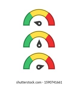 Speedometer icons. Vector illustration in flat design