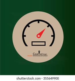Speedometer icon.speed sign.speed meter on chalkboard.vector illustration.