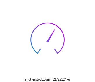 Speedometer Icon.Speedometer circle vector web icon isolated on white background, EPS 10, top view