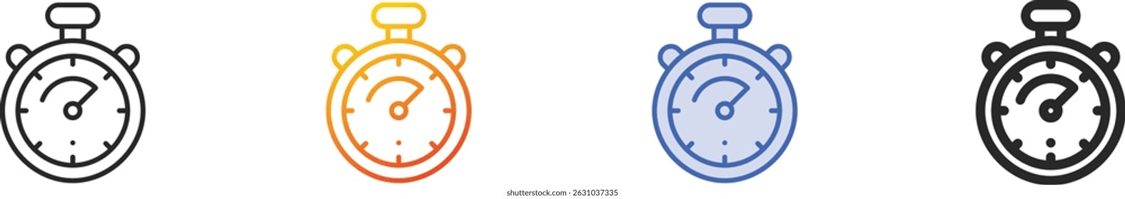 speedometer icon.Thin Linear, Gradient, Blue Stroke and bold Style Design Isolated On White Background