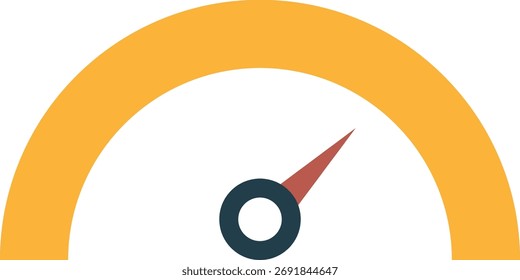Tachografik mit moderatem Pegel mit gelbem Bogen und Pfeil