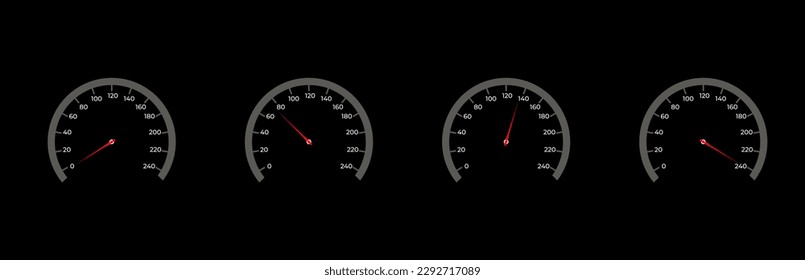 Speedometer illustration white and red speedometer vector