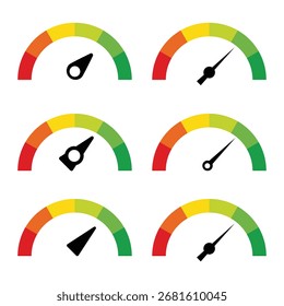 Speedometer indicator icon collection vector