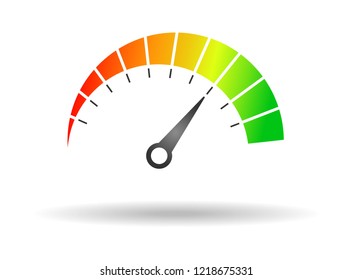 Speedometer. Indicator. Scale. Colorful design.