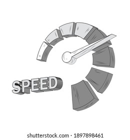 speedometer and inscription speed on a white background