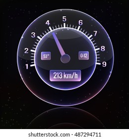 Speedometer interface background vector Illustration