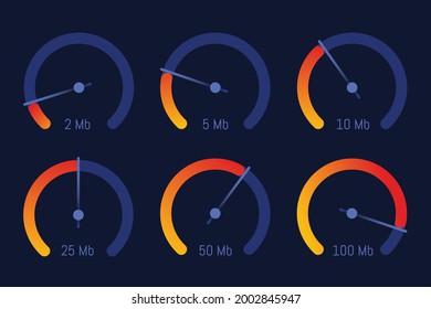 Speedometer internet speed level indicator vector design