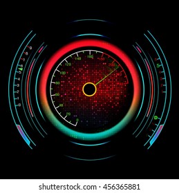 Speedometer Isolated On Black.Vector