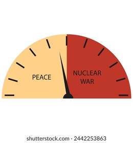 Speedometer isolated transparent background. Timer for Nuclear war concept. Vector illustration can used web design. EPS 10