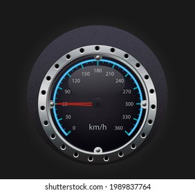 speedometer km illustration in black color