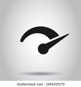 Speedometer level sign icon in flat style. Accelerate vector illustration on isolated background. Motion tachometer business concept.