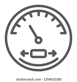 Speedometer line icon, automobile and panel, tachometer sign, vector graphics, a linear pattern on a white background, eps 10.