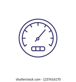 Speedometer line icon. Circle, gauge, speed. Car service concept. Can be used for topics like accelerating, performance, dashboard