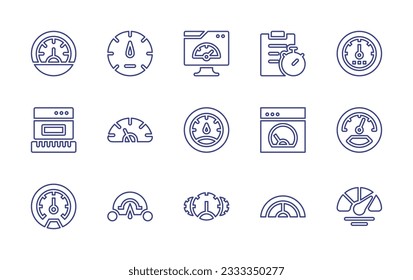 Speedometer line icon collection. Editable stroke. Vector illustration. Containing speedometer, speed, stopwatch, browser.