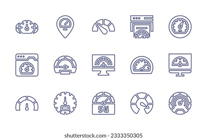 Speedometer line icon collection. Editable stroke. Vector illustration. Containing speedometer, speedometers, gas, speed.