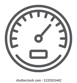Speedometer line icon, data and analytics, velocity sign, vector graphics, a linear pattern on a white background, eps 10.