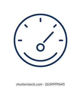 Speedometer Line Icon. Editable Stroke Speed Indicator Outline Sign