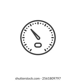 Speedometer line icon. linear style sign for mobile concept and web design. A circular gauge pointing high speed outline vector icon. Speed symbol, logo illustration. Vector graphics