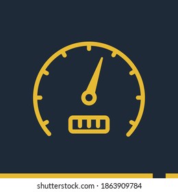 speedometer line icon, outline vector illustration.