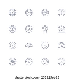 Speedometer line icon set. Editable stroke. Thin line icon. 