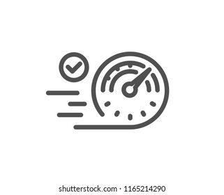 Speedometer line icon. Time concept sign. Quality design element. Classic style. Editable stroke. Vector