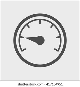Speedometer line icon for web, mobile and info-graphics. Vector dark grey icon isolated on light grey background.