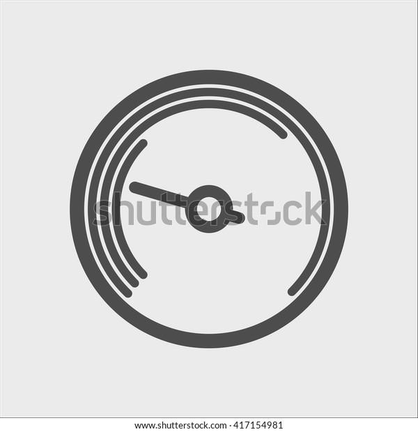 Speedometer line icon
for web, mobile and info-graphics. Vector dark grey icon isolated
on light grey
background.